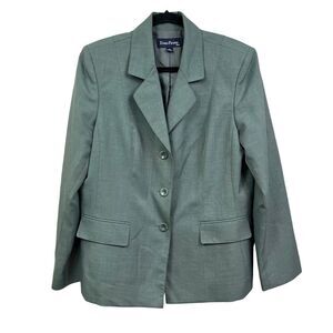 Evan‎ Picone Women Blazer Suit Notched 3 Button Pockets Lined Green Size 16